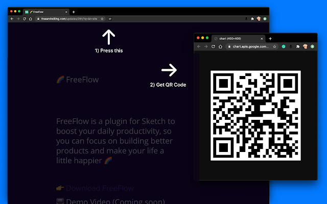 Get QRCode  from Chrome web store to be run with OffiDocs Chromium online