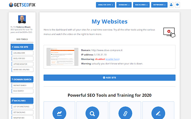 GetSEOfix: SEO Tools and SEO Training  from Chrome web store to be run with OffiDocs Chromium online