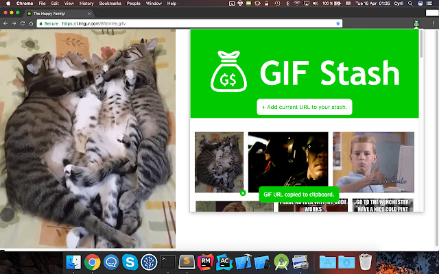 GIF Stash  from Chrome web store to be run with OffiDocs Chromium online