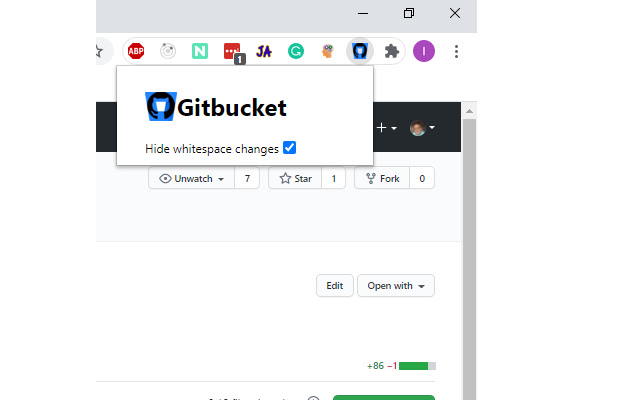 Gitbucket  from Chrome web store to be run with OffiDocs Chromium online