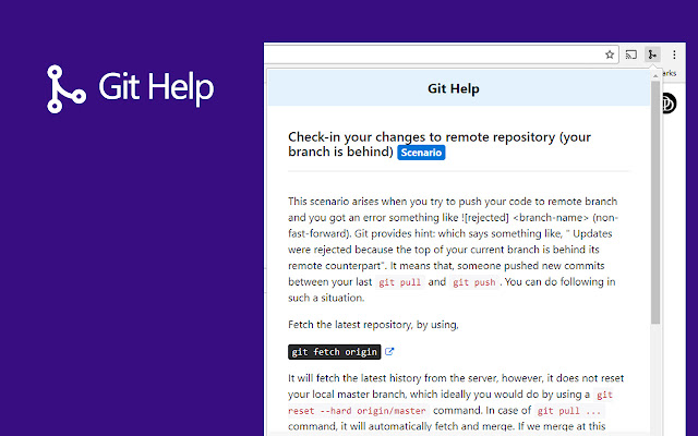 Git Help  from Chrome web store to be run with OffiDocs Chromium online