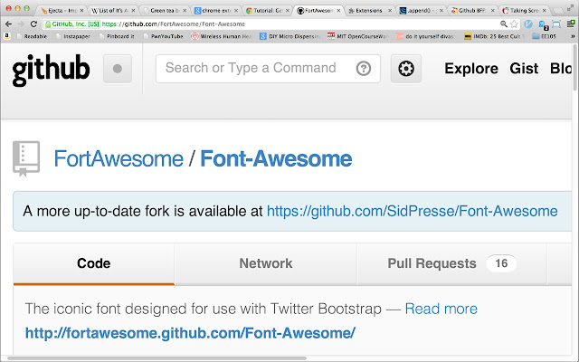 Github BFF: Fork Finder بهتر از فروشگاه وب Chrome با OffiDocs Chromium به صورت آنلاین اجرا می شود