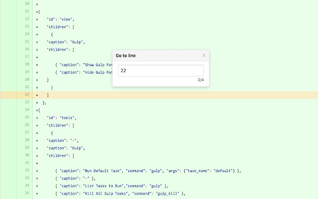 GitHub go to line number  from Chrome web store to be run with OffiDocs Chromium online