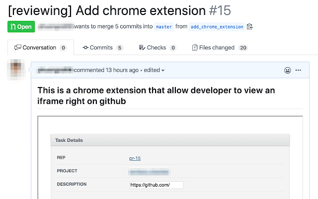 GitHub + IFrame  from Chrome web store to be run with OffiDocs Chromium online