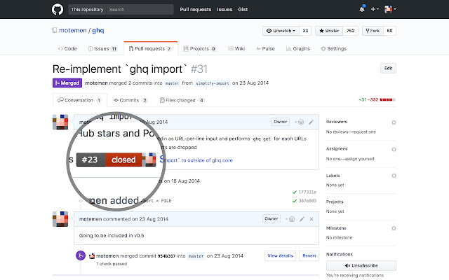 GitHub Issue Badges  from Chrome web store to be run with OffiDocs Chromium online