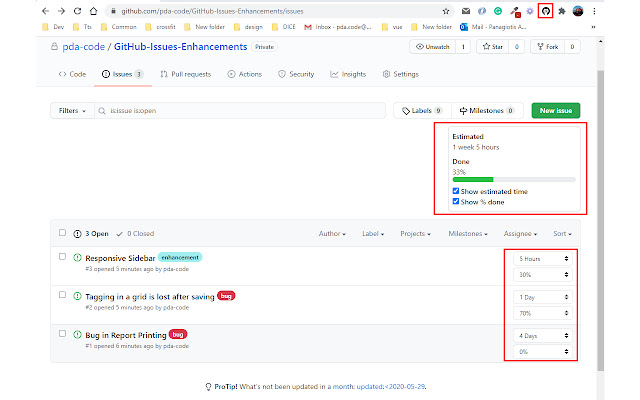 GitHub Issues Enhancements  from Chrome web store to be run with OffiDocs Chromium online
