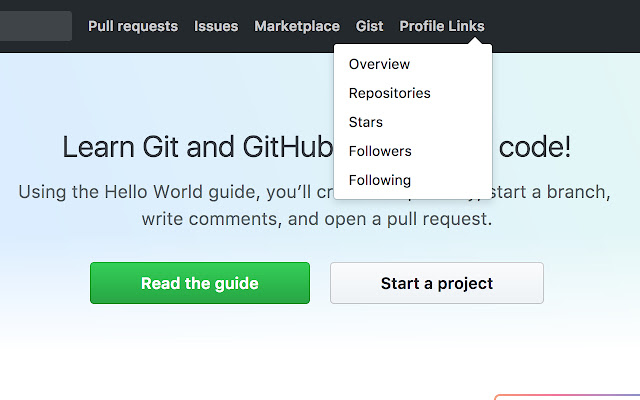 Github navigator profile links  from Chrome web store to be run with OffiDocs Chromium online