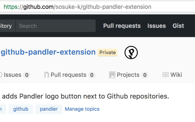 Github Pandler Extension  from Chrome web store to be run with OffiDocs Chromium online