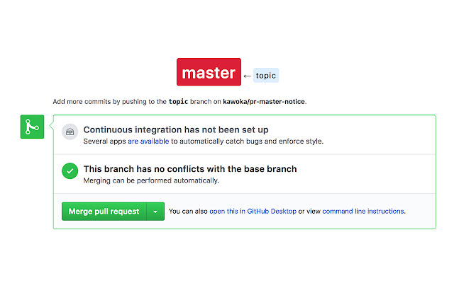 GitHub PR master notice  from Chrome web store to be run with OffiDocs Chromium online