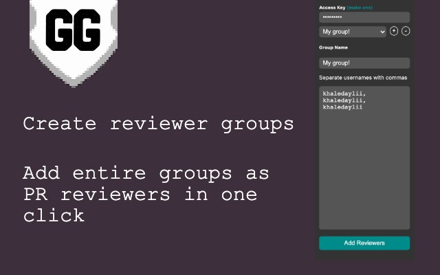 Github Reviewer Groups  from Chrome web store to be run with OffiDocs Chromium online