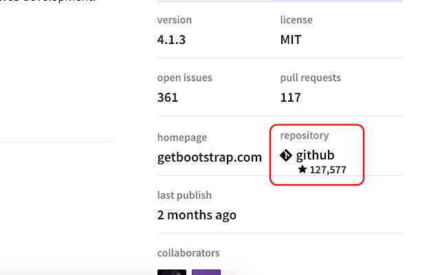 Github stats for NPM  from Chrome web store to be run with OffiDocs Chromium online