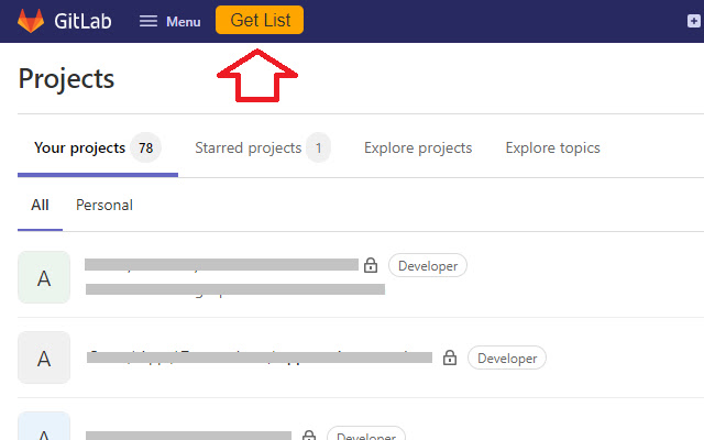 GitLab List  from Chrome web store to be run with OffiDocs Chromium online