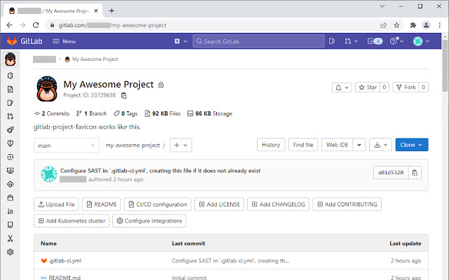 GitLab Project Favicon  from Chrome web store to be run with OffiDocs Chromium online