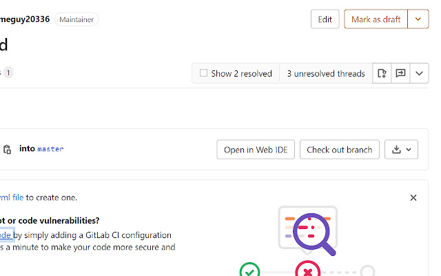 GitLab Resolved  from Chrome web store to be run with OffiDocs Chromium online