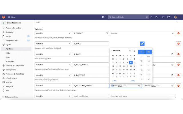 GitLab Rich Form  from Chrome web store to be run with OffiDocs Chromium online