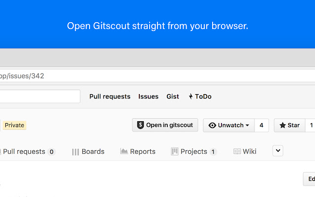 Gitscout Chrome Extension  from Chrome web store to be run with OffiDocs Chromium online