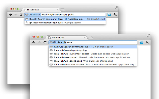 Git Search  from Chrome web store to be run with OffiDocs Chromium online