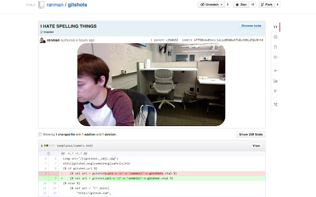 Gitshots on Github  from Chrome web store to be run with OffiDocs Chromium online