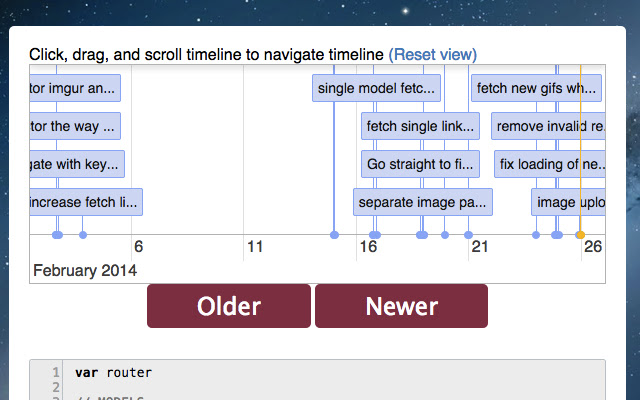 Git Time Machine  from Chrome web store to be run with OffiDocs Chromium online