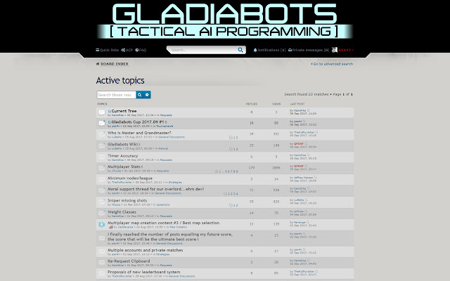 Gladiabots forum update checker  from Chrome web store to be run with OffiDocs Chromium online