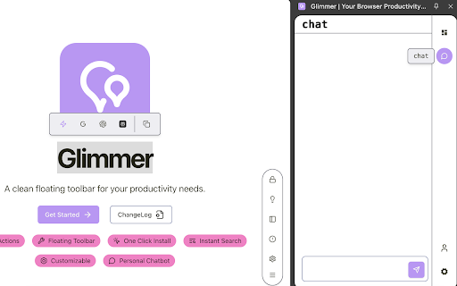 Glimmer | Your Browser Productivity Companion from Chrome web store to be run with OffiDocs Chromium online Glimmer | Your Browser Productivity Companion from Chrome web store to be run with OffiDocs Chromium online