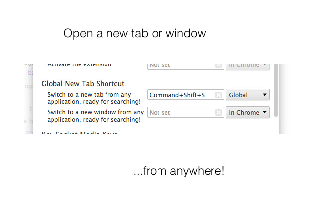 Global New Tab Shortcut  from Chrome web store to be run with OffiDocs Chromium online