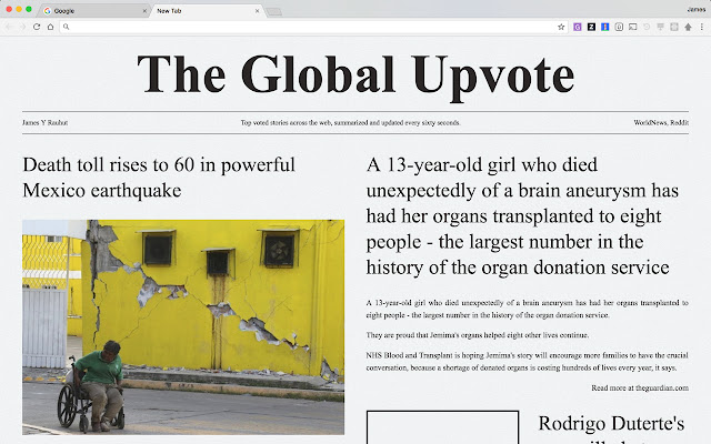 Global Upvote Tab  from Chrome web store to be run with OffiDocs Chromium online