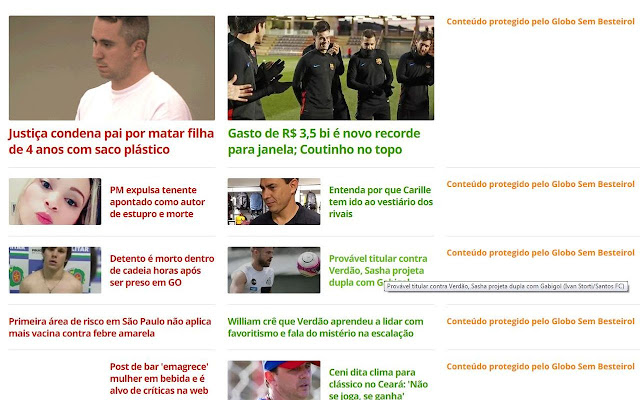 Globo Sem Besteirol  from Chrome web store to be run with OffiDocs Chromium online