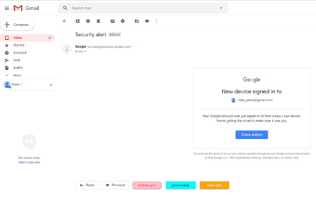 Gmail Buttons  from Chrome web store to be run with OffiDocs Chromium online