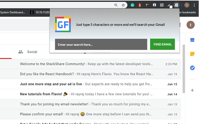 GmailFind  from Chrome web store to be run with OffiDocs Chromium online