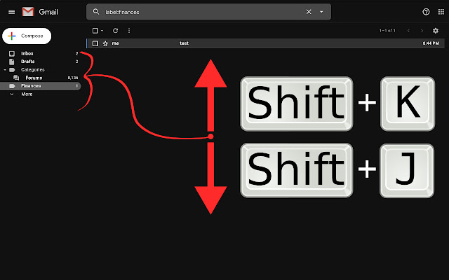 GMail Label Switch Shortcuts  from Chrome web store to be run with OffiDocs Chromium online