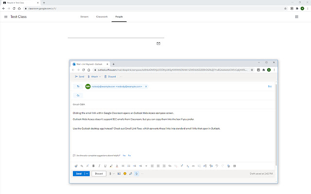 Gmail OWA  from Chrome web store to be run with OffiDocs Chromium online