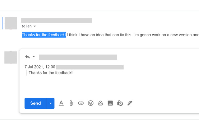 Gmail Quote Selected Text v2  from Chrome web store to be run with OffiDocs Chromium online