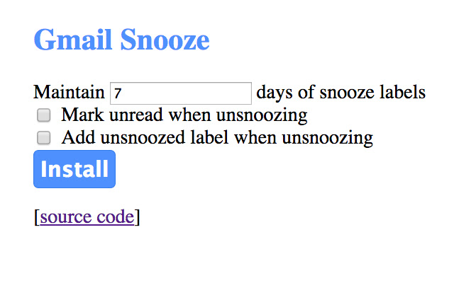 Gmail Snooze  from Chrome web store to be run with OffiDocs Chromium online