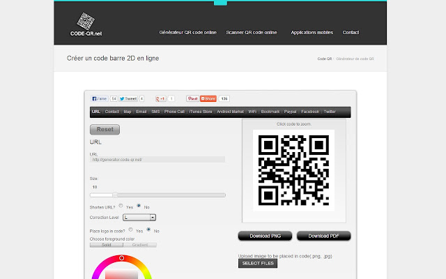 Générateur de Code QR  from Chrome web store to be run with OffiDocs Chromium online