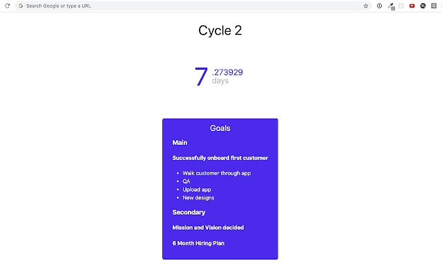 Goals countdown  from Chrome web store to be run with OffiDocs Chromium online