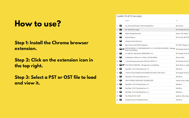 GoldFynch Free PST Viewer  from Chrome web store to be run with OffiDocs Chromium online