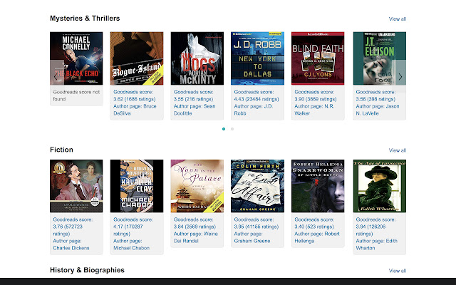 Goodreads ratings in Audible  from Chrome web store to be run with OffiDocs Chromium online