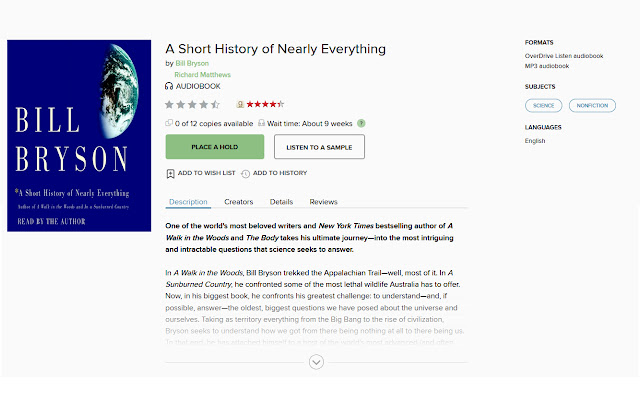 Goodreads Ratings on Overdrive  from Chrome web store to be run with OffiDocs Chromium online