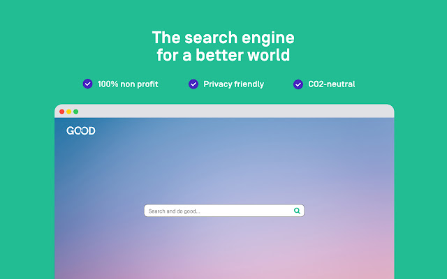 GOOD – The search engine for a better world  from Chrome web store to be run with OffiDocs Chromium online