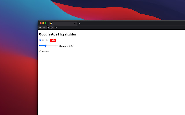 Google Ads Highlighter  from Chrome web store to be run with OffiDocs Chromium online