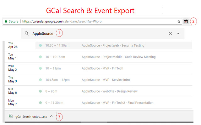 Google Calendar Export GCal to CSV  from Chrome web store to be run with OffiDocs Chromium online