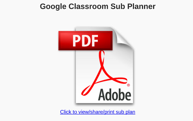 Google Classroom Sub Planner  from Chrome web store to be run with OffiDocs Chromium online