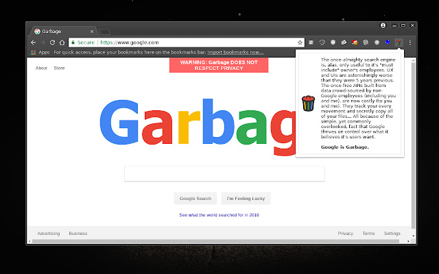 Google is garbage.  from Chrome web store to be run with OffiDocs Chromium online