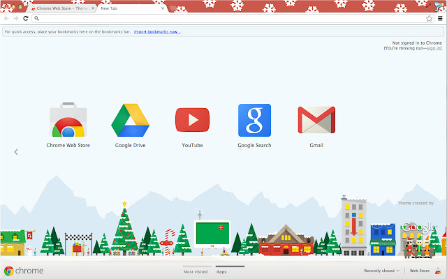 Google Santa Tracker 2012 Theme  from Chrome web store to be run with OffiDocs Chromium online