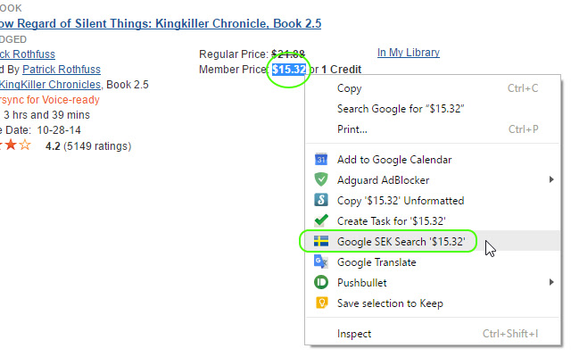 Google SEK Search on Right Click  from Chrome web store to be run with OffiDocs Chromium online