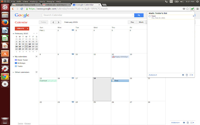 Google Tasks Fork  from Chrome web store to be run with OffiDocs Chromium online