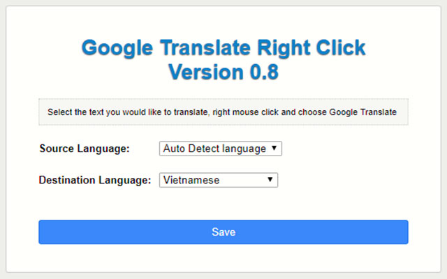 Google Translate Right Click  from Chrome web store to be run with OffiDocs Chromium online