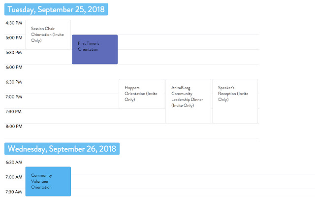 Grace Hopper 2018 Calendar View  from Chrome web store to be run with OffiDocs Chromium online