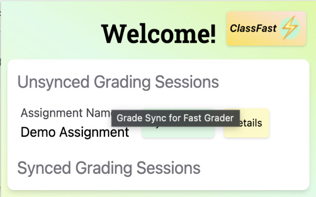 Grade Sync for Fast Grader  from Chrome web store to be run with OffiDocs Chromium online